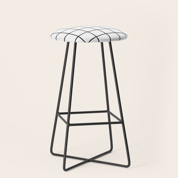 Black and White Grid Stool Gallery Image 1