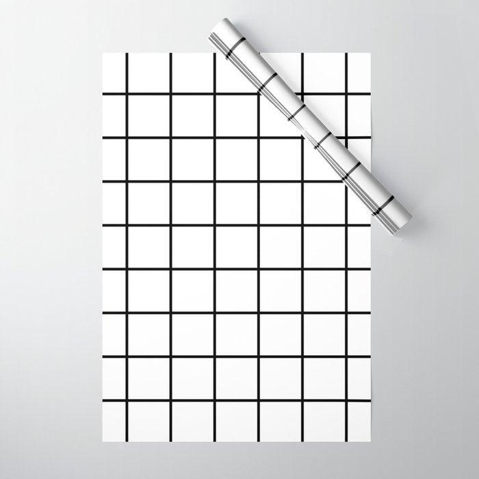 Black and White Grid Wrapping Paper Gallery Image 1