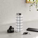 Black and White Grid Water Bottle Gallery Image 4