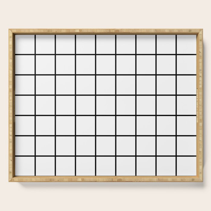 Black and White Grid Serving Tray Gallery Image 1