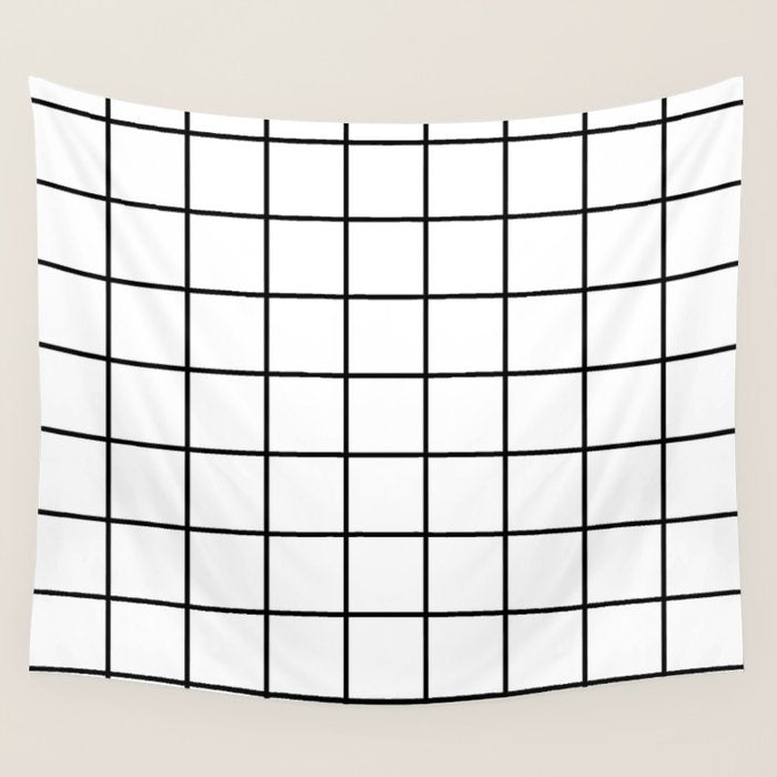 Black and White Grid Wall Tapestry Gallery Image 4