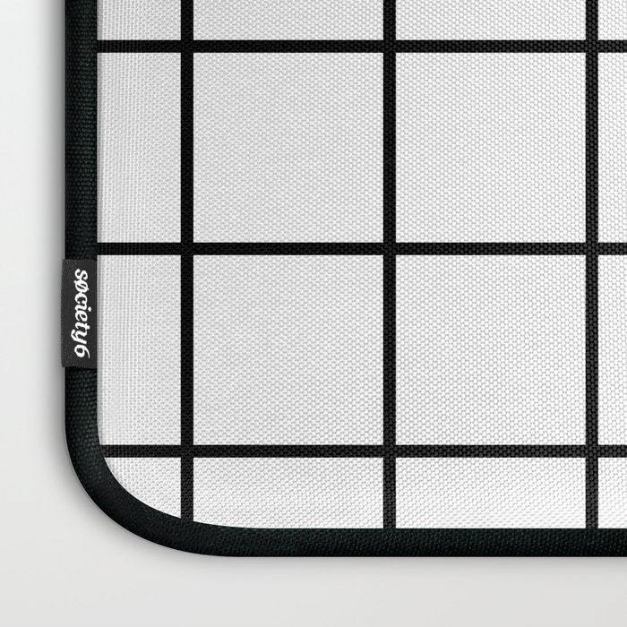 Black and White Grid Laptop Sleeve Gallery Image 3