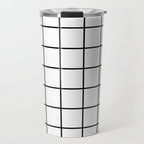 Black and White Grid Travel Mug Gallery Image 1