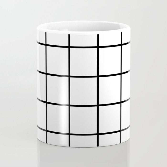 Black and White Grid Coffee Mug Gallery Image 4