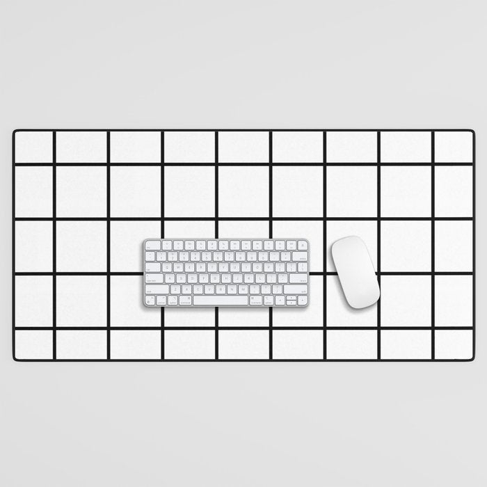 Black and White Grid Desk Mat Gallery Image 1