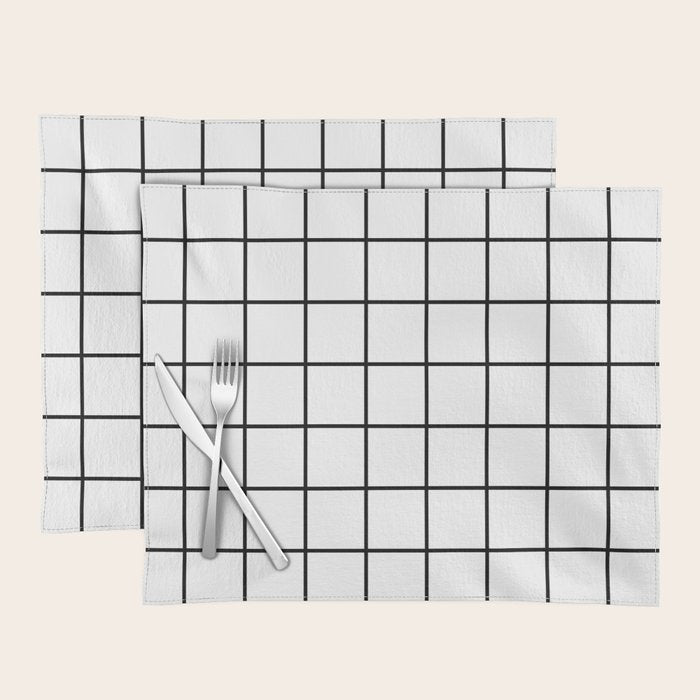 Black and White Grid Placemat Gallery Image 1