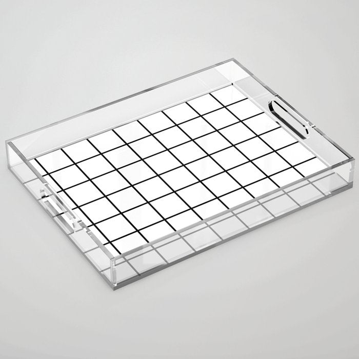 Black and White Grid Acrylic Tray Gallery Image 1