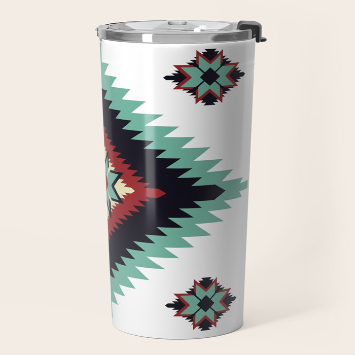 Southwest Santa Fe Geometric Tribal Indian Pattern Travel Mug Gallery Image 2