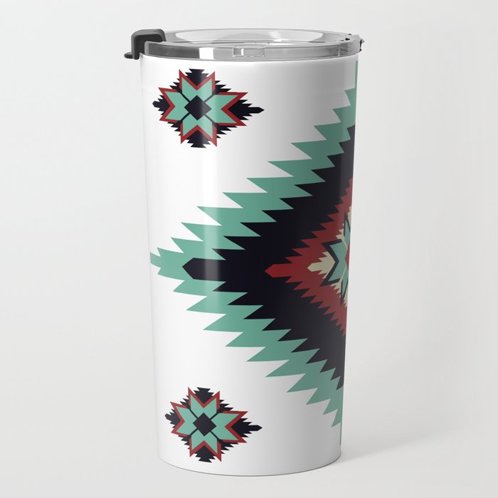 Southwest Santa Fe Geometric Tribal Indian Pattern Travel Mug Gallery Image 3