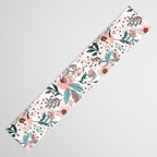 Spring Wildflowers, Floral Prints, Soft Pink and Teal Table Runner Gallery Image 3