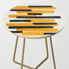 Mid Century Modern Abstract Painting Antique Yellow Black Bumble Bee Stripes Side Table Gallery Image 2