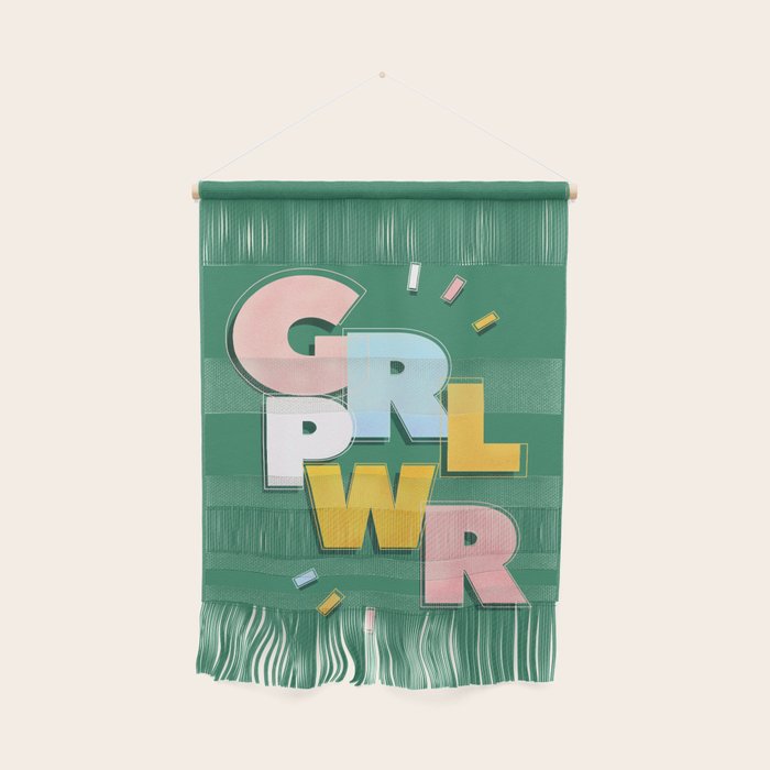 GIRL POWER - green Wall Hanging Gallery Image 1
