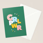 GIRL POWER - green Stationery Card Gallery Image 2