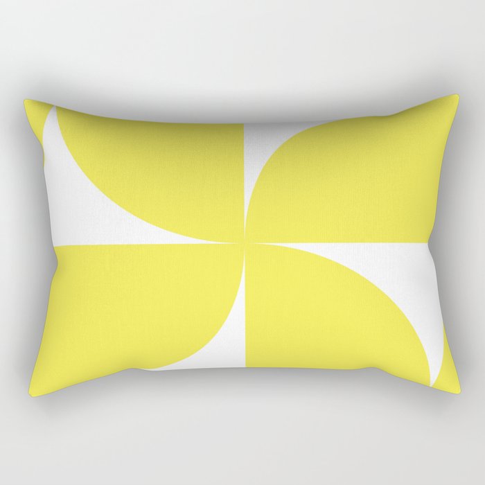 Bold Minimalism CLXXVII Bright Yellow & White Rectangular Pillow Gallery Image 1