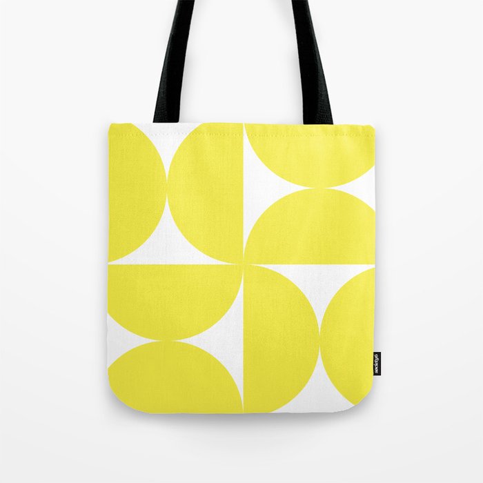 Bold Minimalism CLXXVII Bright Yellow & White Tote Bag Gallery Image 1