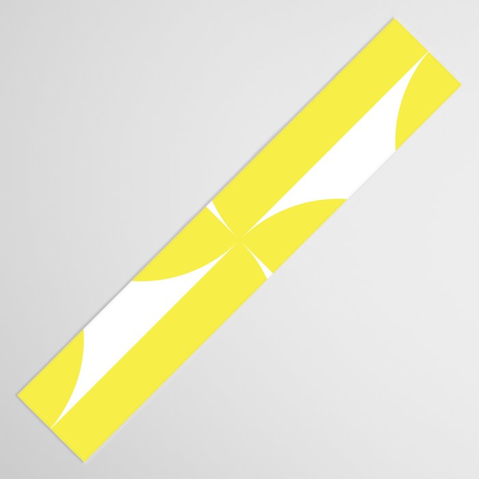 Bold Minimalism CLXXVII Bright Yellow & White Table Runner Gallery Image 3