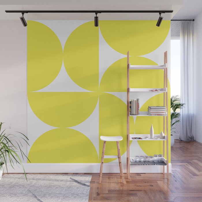 Bold Minimalism CLXXVII Bright Yellow & White Wall Mural Gallery Image 1