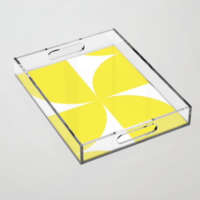 Bold Minimalism CLXXVII Bright Yellow & White Acrylic Tray Gallery Image 1