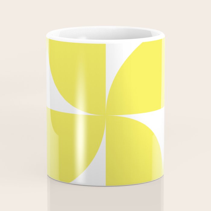 Bold Minimalism CLXXVII Bright Yellow & White Coffee Mug Gallery Image 4