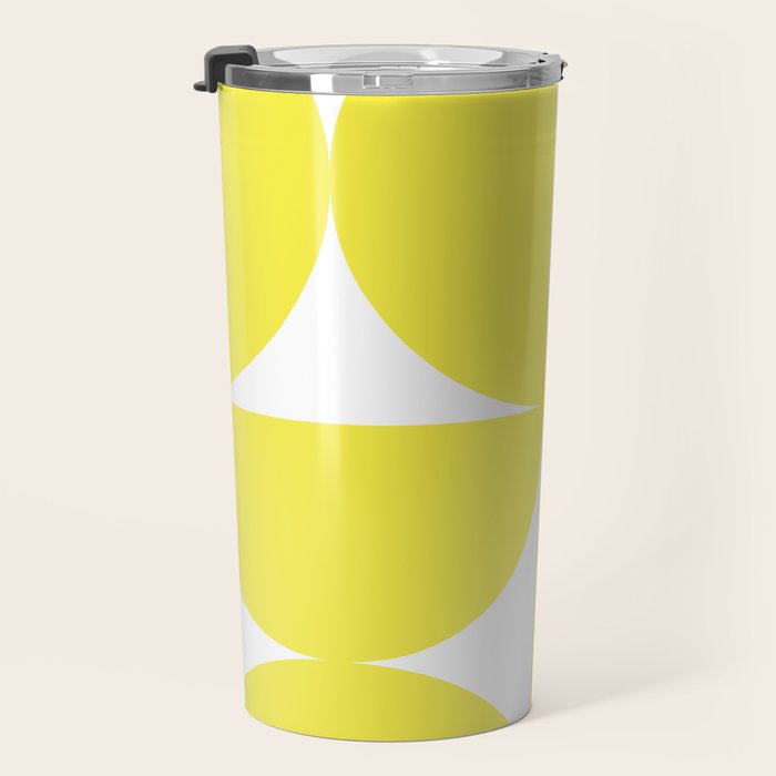 Bold Minimalism CLXXVII Bright Yellow & White Travel Mug Gallery Image 3