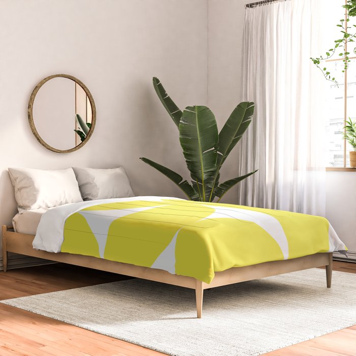 Bold Minimalism CLXXVII Bright Yellow & White Comforter Gallery Image 2