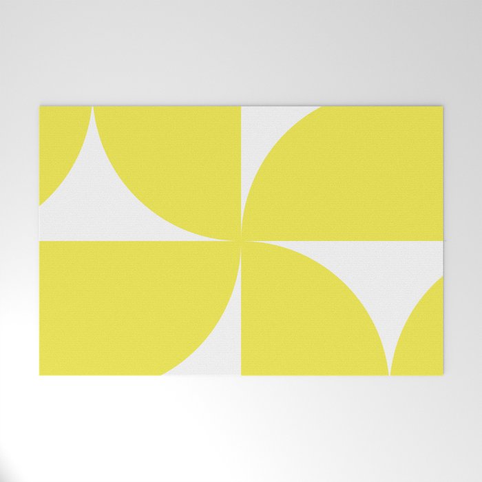 Bold Minimalism CLXXVII Bright Yellow & White Welcome Mat Gallery Image 1