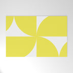 Bold Minimalism CLXXVII Bright Yellow & White Welcome Mat Gallery Image 1