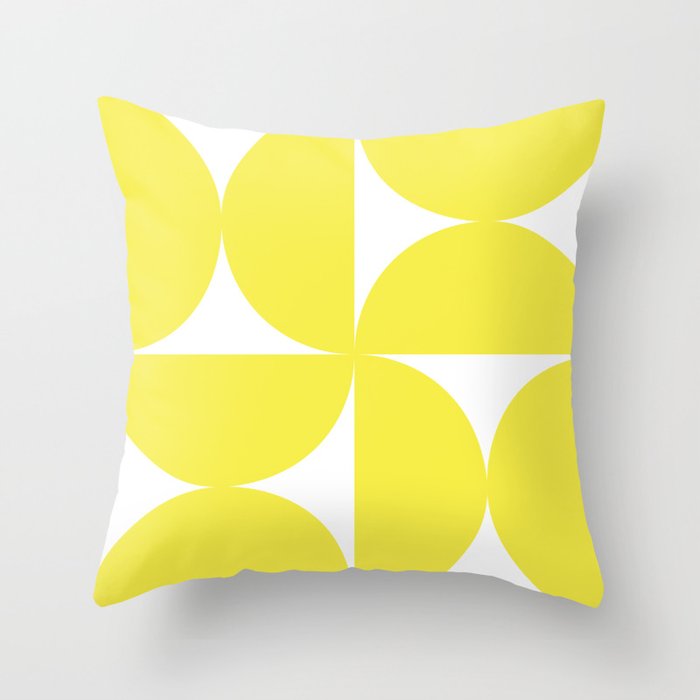 Bold Minimalism CLXXVII Bright Yellow & White Throw Pillow Gallery Image 1