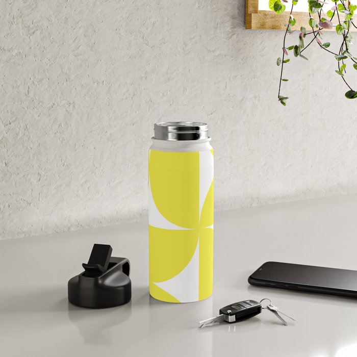 Bold Minimalism CLXXVII Bright Yellow & White Water Bottle Gallery Image 4