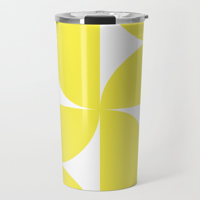 Bold Minimalism CLXXVII Bright Yellow & White Travel Mug Gallery Image 1