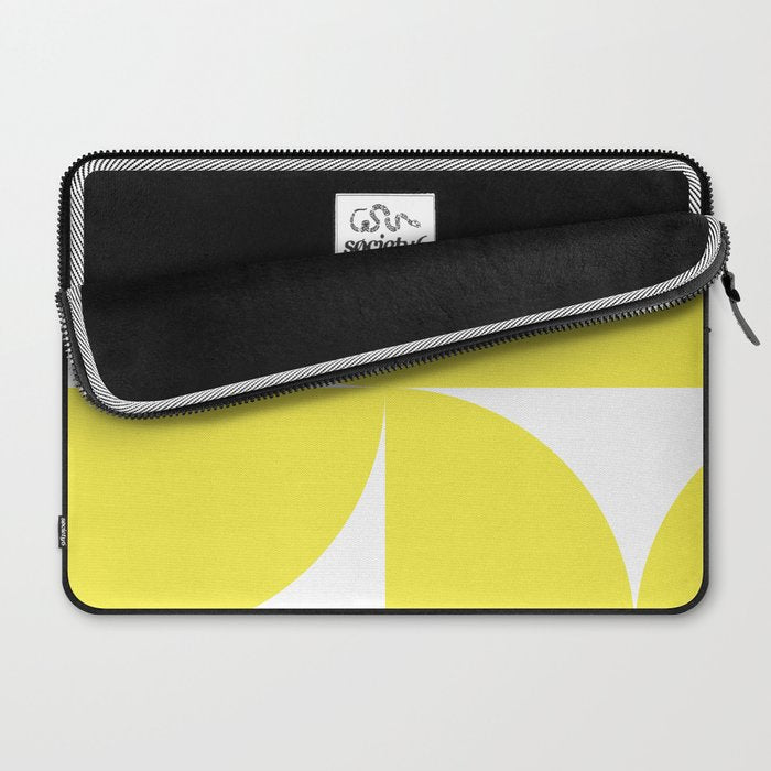 Bold Minimalism CLXXVII Bright Yellow & White Laptop Sleeve Gallery Image 2