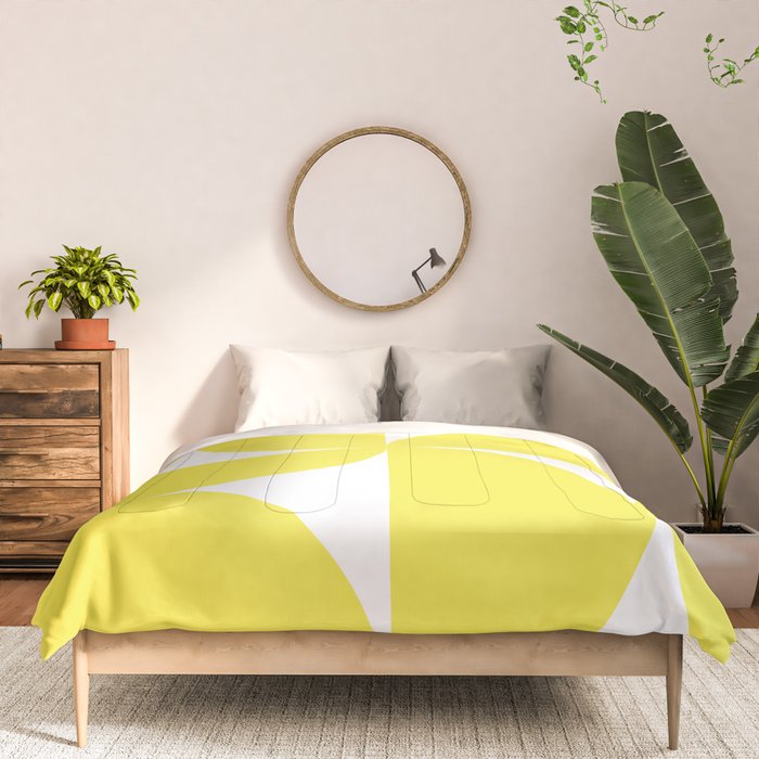 Bold Minimalism CLXXVII Bright Yellow & White Comforter Gallery Image 3