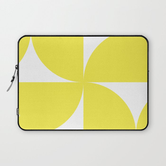 Bold Minimalism CLXXVII Bright Yellow & White Laptop Sleeve Gallery Image 1