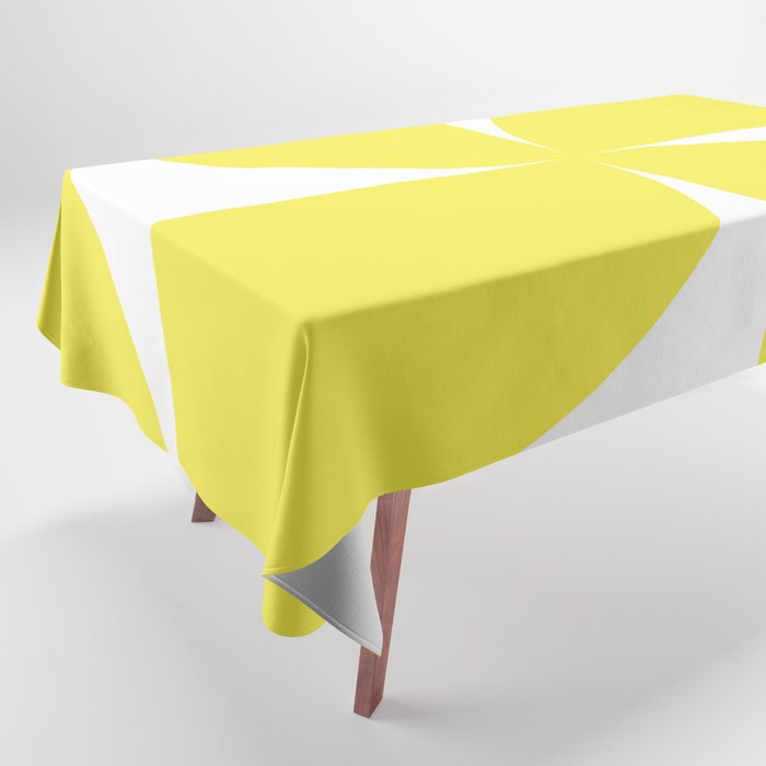 Bold Minimalism CLXXVII Bright Yellow & White Tablecloth Gallery Image 1