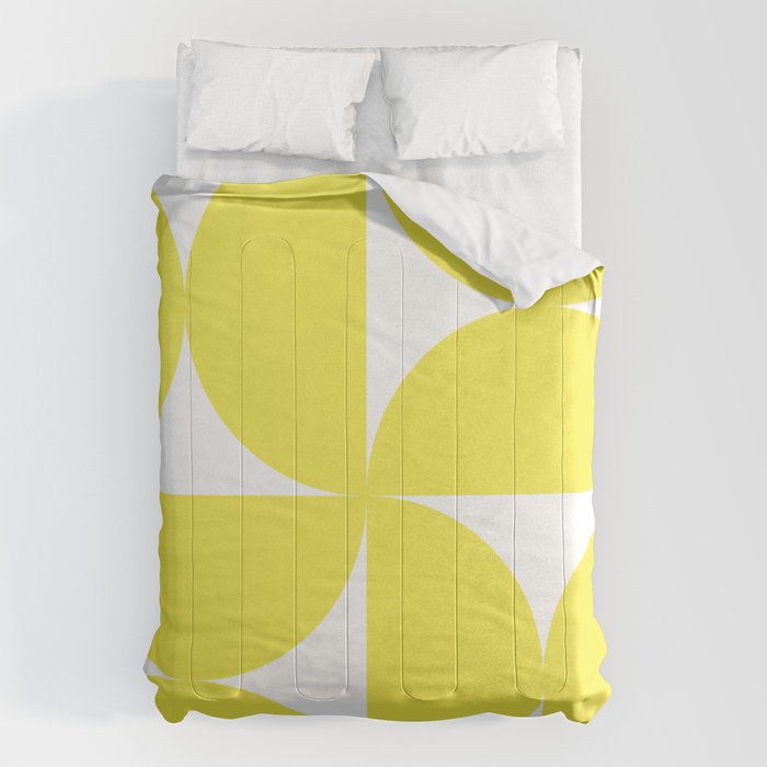 Bold Minimalism CLXXVII Bright Yellow & White Comforter Gallery Image 1