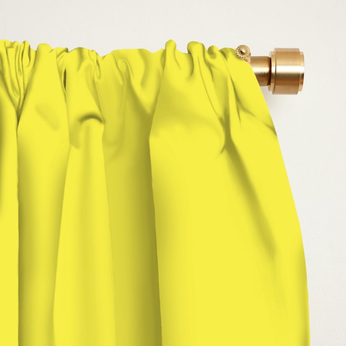 Bold Minimalism CLXXVII Bright Yellow & White Window Curtain Gallery Image 2
