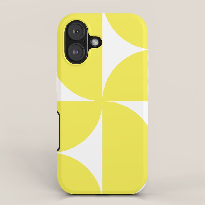 Bold Minimalism CLXXVII Bright Yellow & White iPhone Case Gallery Image 1