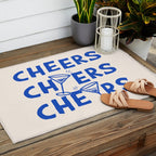 Cheers. Cocktails and Drinks in Royal Blue and Linen White Outdoor Rug Gallery Image 2