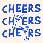 Cheers. Cocktails and Drinks in Royal Blue and Linen White Coffee Mug Gallery Image 2