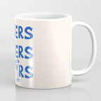 Cheers. Cocktails and Drinks in Royal Blue and Linen White Coffee Mug Gallery Image 1