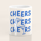 Cheers. Cocktails and Drinks in Royal Blue and Linen White Coffee Mug Gallery Image 4