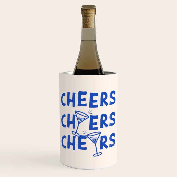 Cheers. Cocktails and Drinks in Royal Blue and Linen White Wine Chiller Gallery Image 1