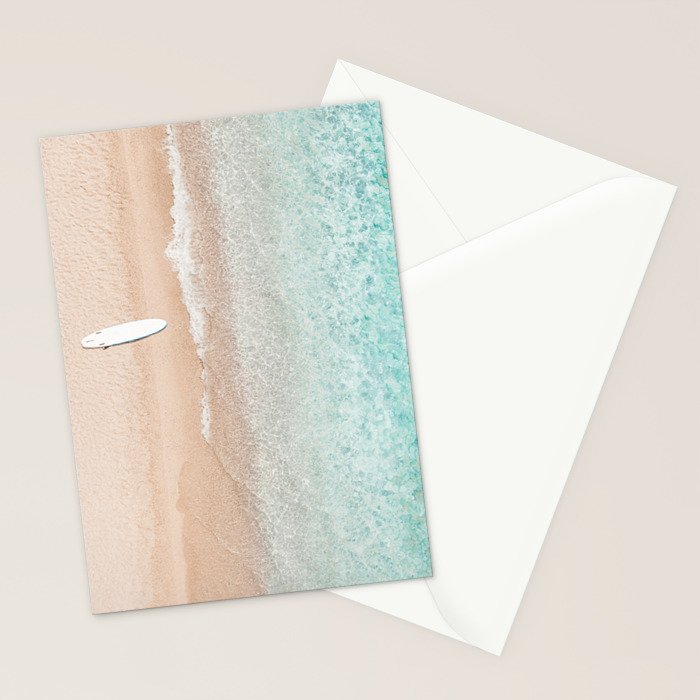 Surfer Print, Surfing Beach Print, Beach Print, Aerial Beach Surfboard Wall Art Print, Beach Photography, Summer Vibes, Minimalism Art Print Stationery Card Gallery Image 2