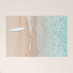 Surfer Print, Surfing Beach Print, Beach Print, Aerial Beach Surfboard Wall Art Print, Beach Photography, Summer Vibes, Minimalism Art Print Welcome Mat Gallery Image 1