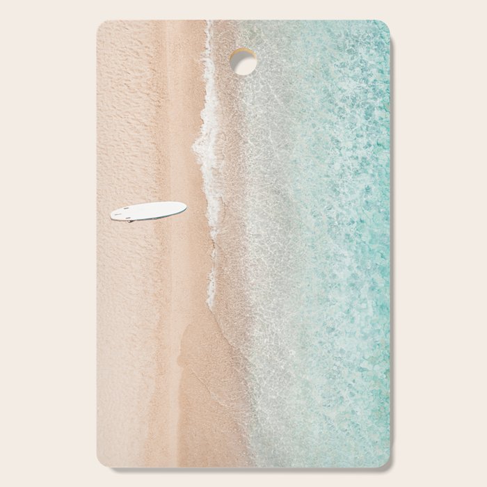 Surfer Print, Surfing Beach Print, Beach Print, Aerial Beach Surfboard Wall Art Print, Beach Photography, Summer Vibes, Minimalism Art Print Cutting Board Gallery Image 1
