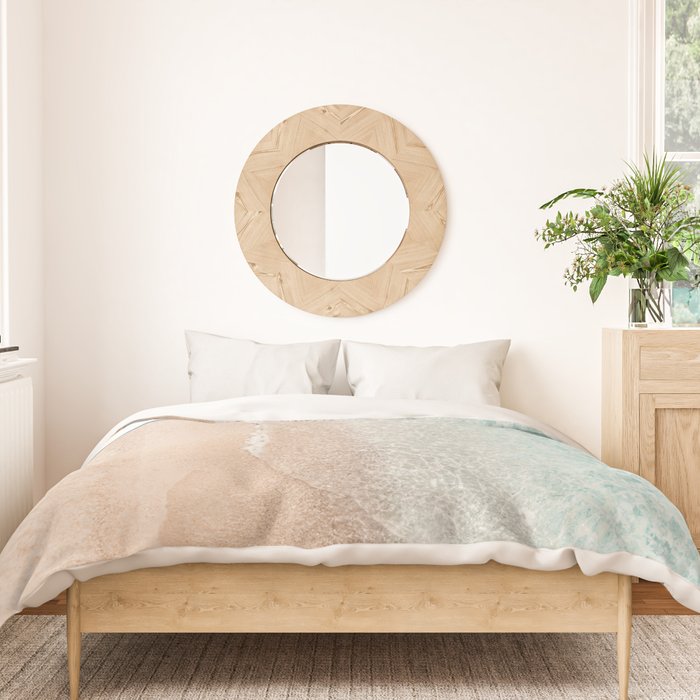 Surfer Print, Surfing Beach Print, Beach Print, Aerial Beach Surfboard Wall Art Print, Beach Photography, Summer Vibes, Minimalism Art Print Duvet Cover Gallery Image 3