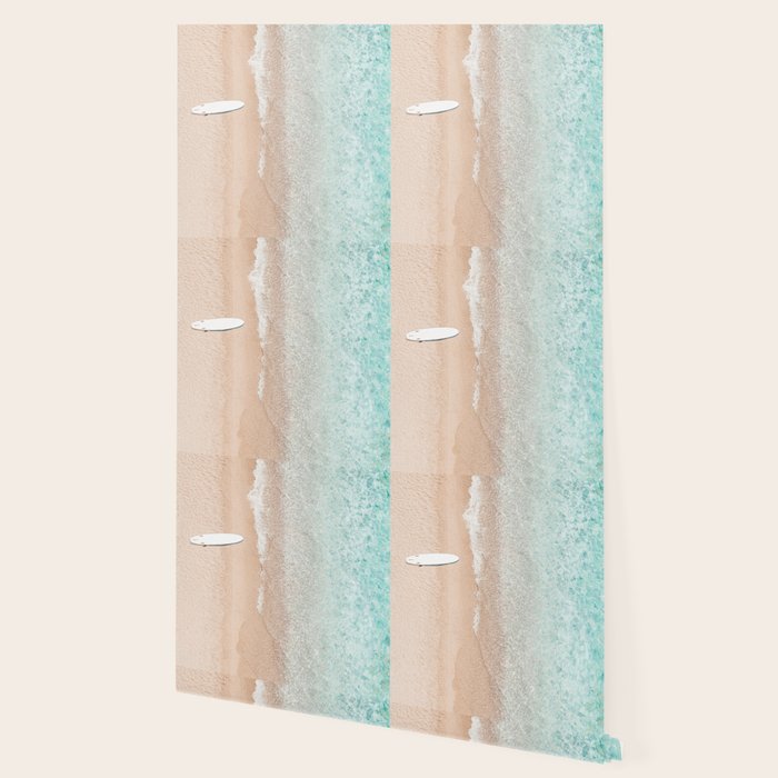 Surfer Print, Surfing Beach Print, Beach Print, Aerial Beach Surfboard Wall Art Print, Beach Photography, Summer Vibes, Minimalism Art Print Wallpaper Gallery Image 2
