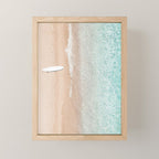 Surfer Print, Surfing Beach Print, Beach Print, Aerial Beach Surfboard Wall Art Print, Beach Photography, Summer Vibes, Minimalism Art Print Mini Art Print Gallery Image 1