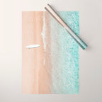 Surfer Print, Surfing Beach Print, Beach Print, Aerial Beach Surfboard Wall Art Print, Beach Photography, Summer Vibes, Minimalism Art Print Wrapping Paper Gallery Image 1