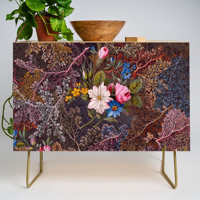 Gothic Floral Antique Textile Design 1788 William Kilburn Credenza Gallery Image 1